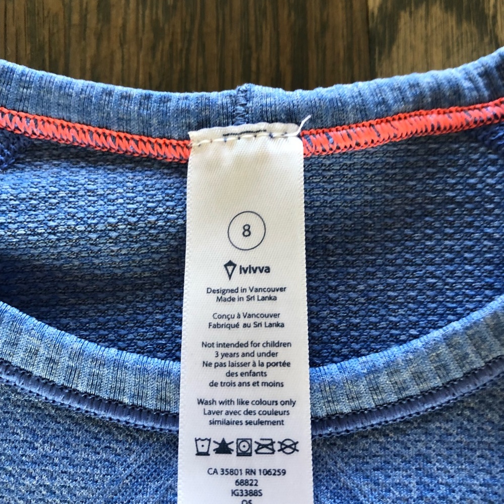 Girls size 8, Ivivva workout shirt-like NEW!! - Picture 3 of 5